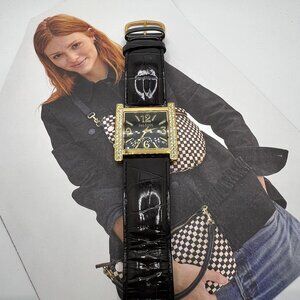 Joan Rivers Black Leather Strap Watch #V377